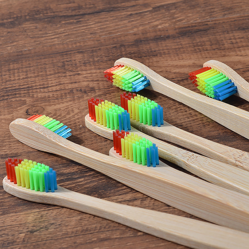 New Design Mixed Color Bamboo Eco Friendly Toothbrush