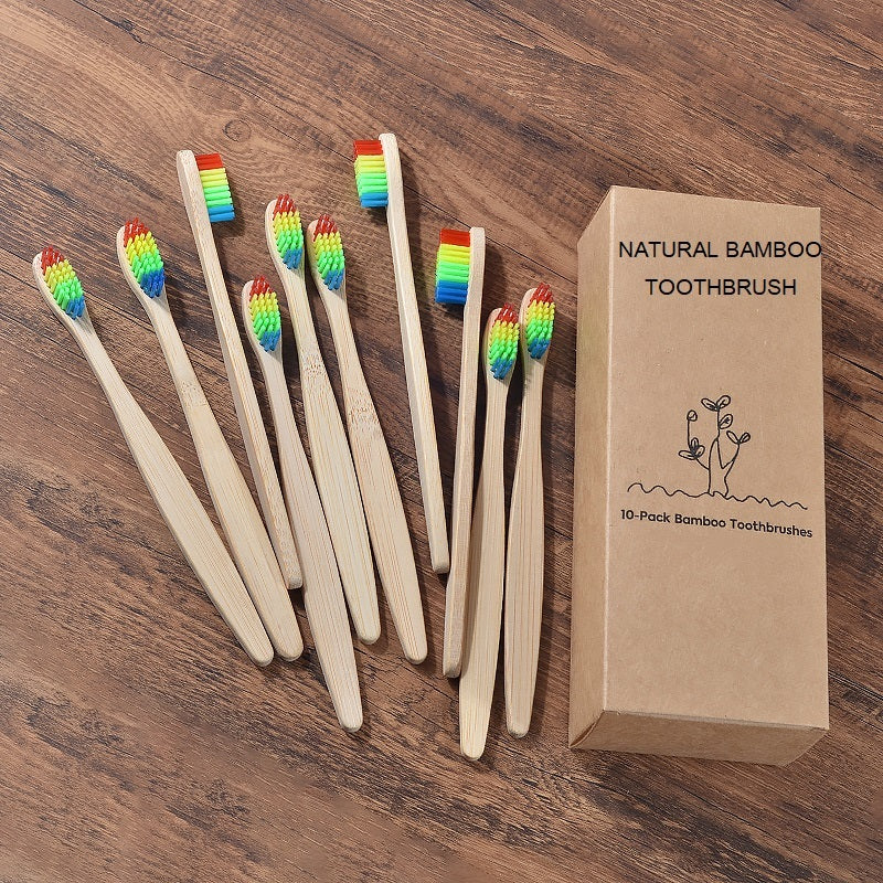 New Design Mixed Color Bamboo Eco Friendly Toothbrush