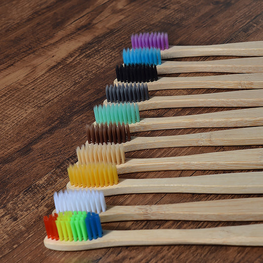 New Design Mixed Color Bamboo Eco Friendly Toothbrush