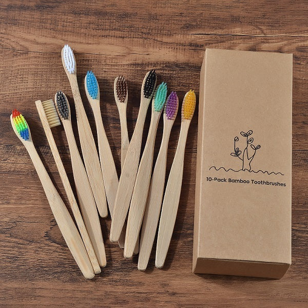 New Design Mixed Color Bamboo Eco Friendly Toothbrush