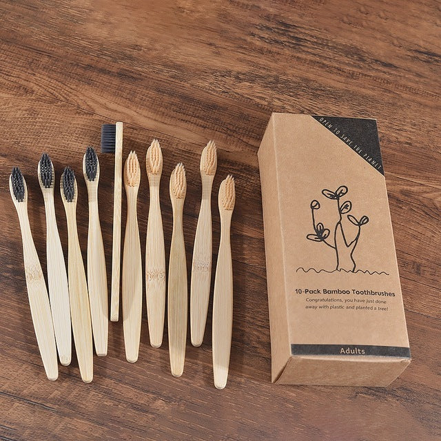 New Design Mixed Color Bamboo Eco Friendly Toothbrush