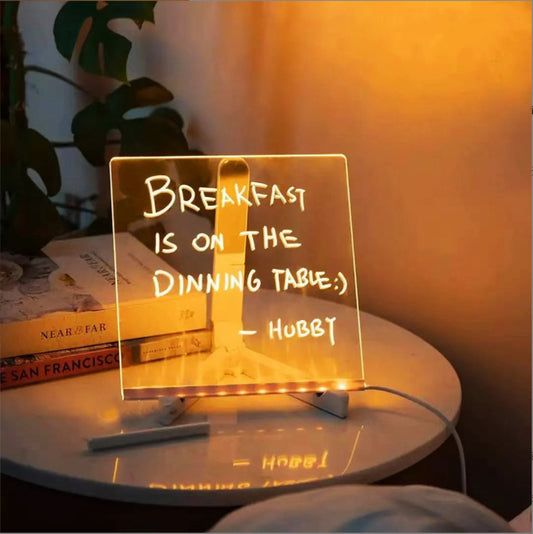 3D Acrylic Led Note Board with Writing lamp