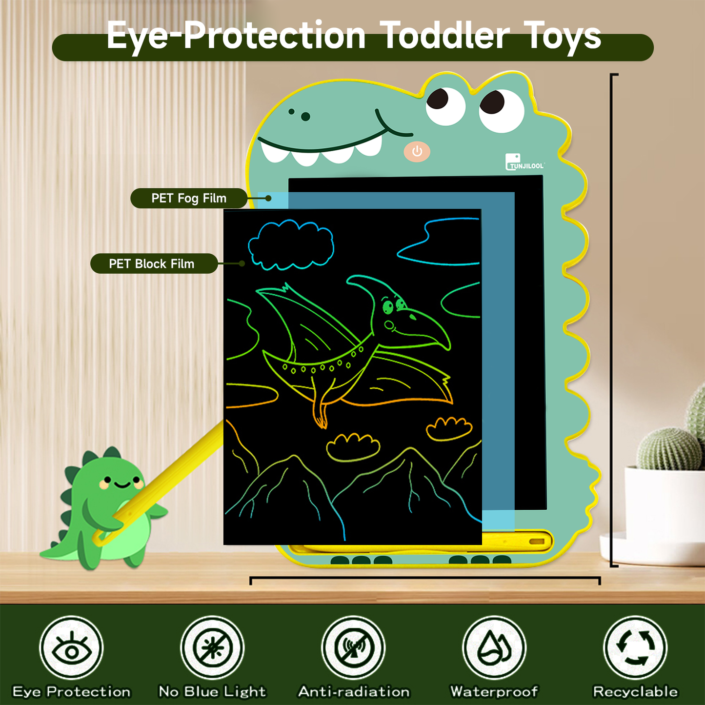 Cartoon Dinosaur LCD Writing Tablet