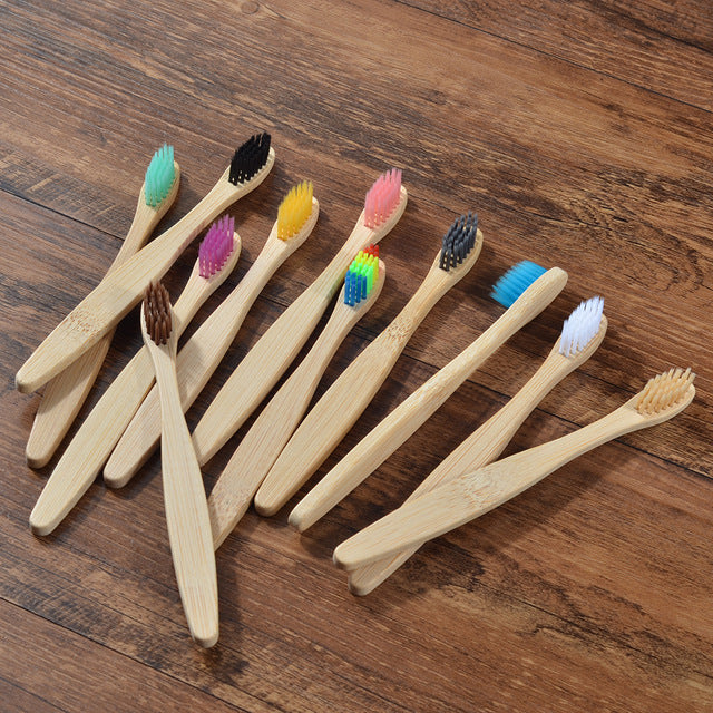 New Design Mixed Color Bamboo Eco Friendly Toothbrush