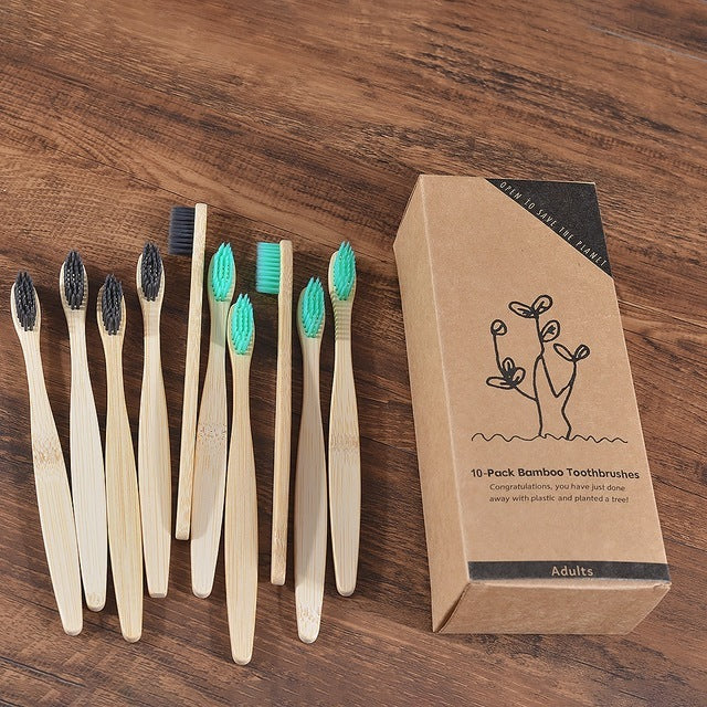 New Design Mixed Color Bamboo Eco Friendly Toothbrush